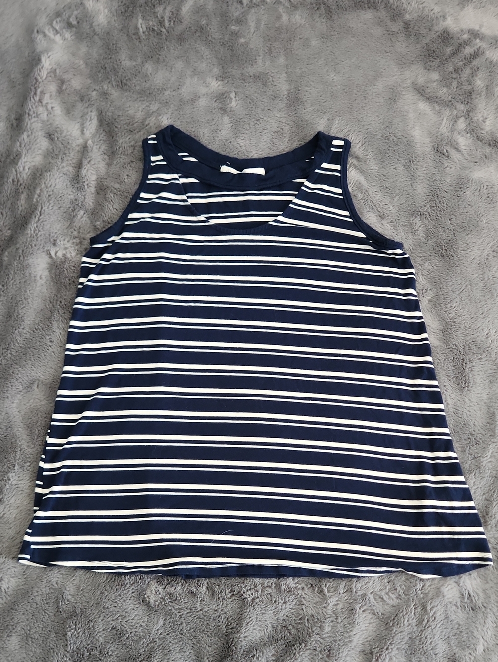 Women’s Navy and White Striped Tank Top